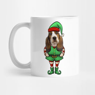 Basset Hound Christmas Elf Mug